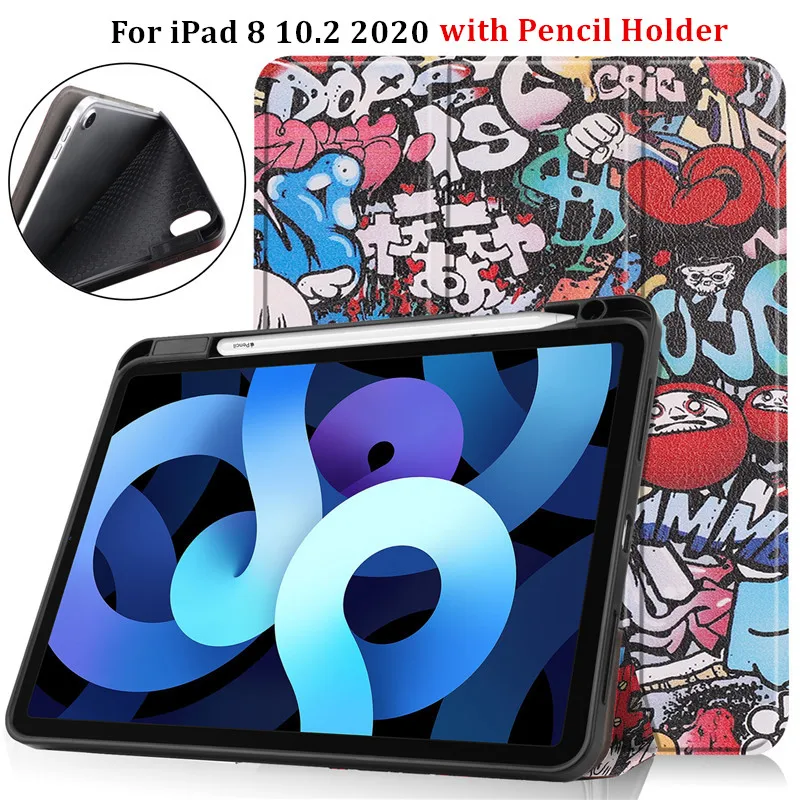 Чехол для iPad 8-го поколения с держателем для карандашей, умный чехол для iPad 8, мягкий чехол из ТПУ и кожи, чехол для планшета iPad 8-го 10,2 2020
Чехол для iPad 8-го поколения с держателем для карандашей, умный чехол для iPad 8, мягкий чехол из ТПУ и кожи, чехол для планшета iPad 8-го 10,2 2020