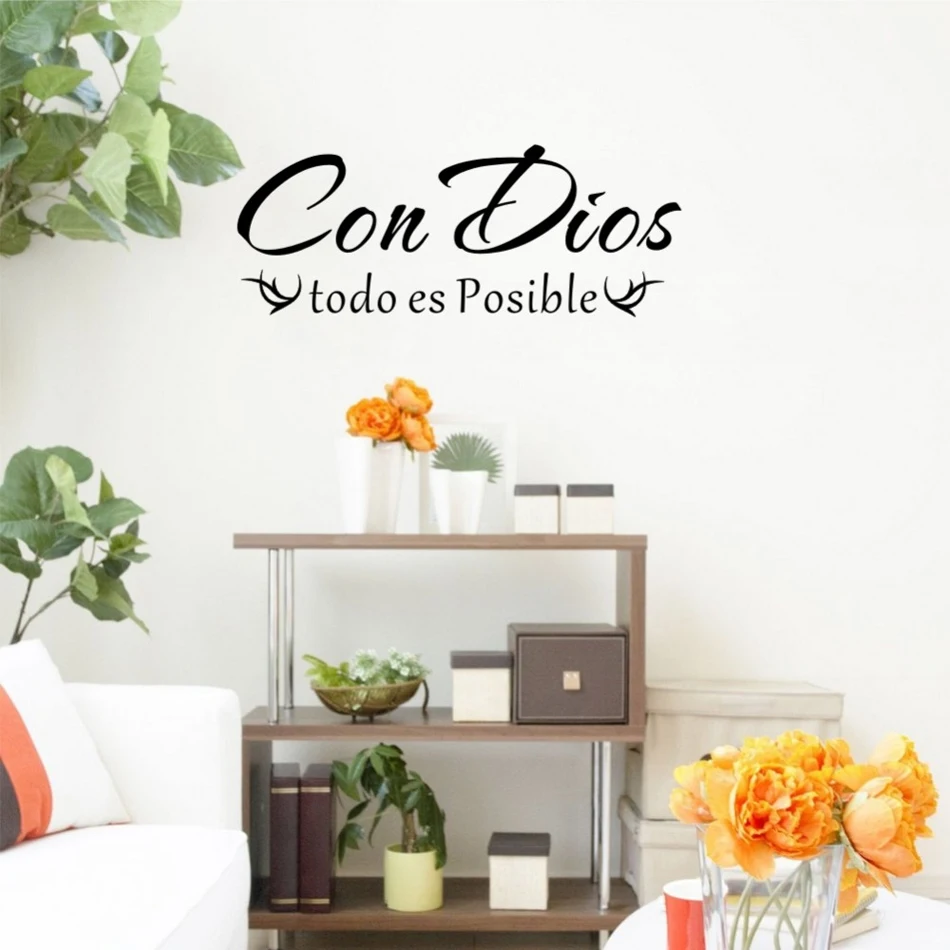 WJWY Con Dios Todo Es Posible Spanish Christian Quote Wall Art Sticker Mural Home Decor Living Room Bedroom Decoration Wallpaper
WJWY Con Dios Todo Es Posible Spanish Christian Quote Wall Art Sticker Mural Home Decor Living Room Bedroom Decoration Wallpaper