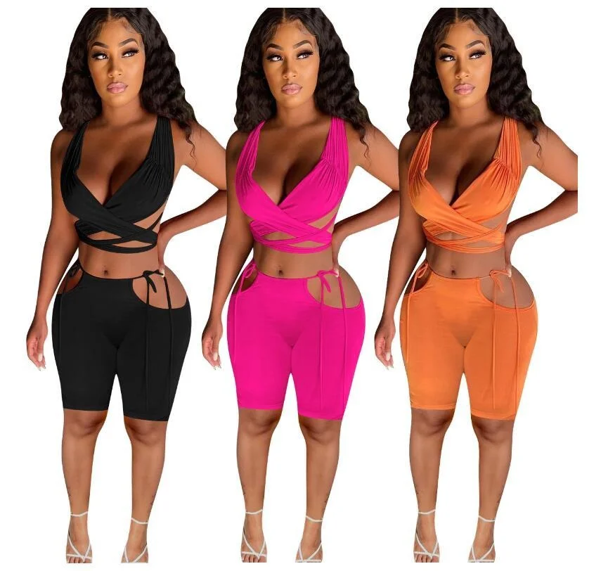 Cutubly Lace Up Shorts 2 Piece Sets V Neck Streerwear Vest Top Shorts Set Sexy Hollow Out Two Piece Short Set For Women
Cutubly Lace Up Shorts 2 Piece Sets V Neck Streerwear Vest Top Shorts Set Sexy Hollow Out Two Piece Short Set For Women