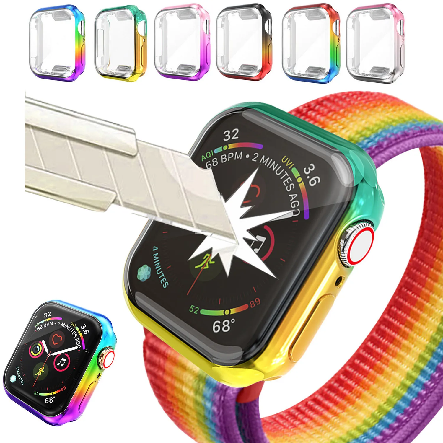 Защитный чехол для Apple Watch Series 1 2 3 38 мм 42 с гальваническим покрытием оболочка iWatch 5 4