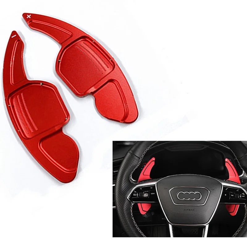 

1 Set Car Steering Wheel Extension Shifters DSG Shift Paddles For AUDI A3 S3 A4 S4 B8 A5 S5 A6 S6 A8 R8 Q5 Q7 TT Red With Screw