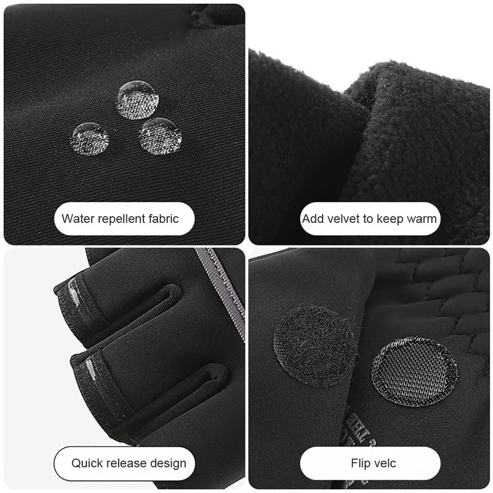 GOBYGO Winter Warm Outdoor Gloves Half Finger Two-finger Cut Flip Half Finger Add Velvet Comfortable Cycling Fishing Gloves
GOBYGO Winter Warm Outdoor Gloves Half Finger Two-finger Cut Flip Half Finger Add Velvet Comfortable Cycling Fishing Gloves