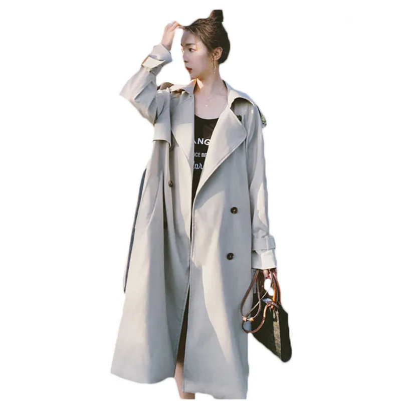 Fashion Windbreaker Women's 2021 Spring Autumn New Mid-length Korean Style Loose Drape Temperament Long Trench Coats F043
Fashion Windbreaker Women's 2021 Spring Autumn New Mid-length Korean Style Loose Drape Temperament Long Trench Coats F043