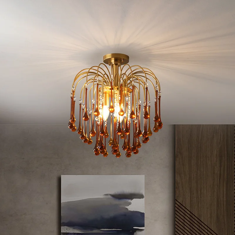 

Скандинавский железный кованый потолок, лампа для гостиной, кафе, гостиницы, прикроватный алюминиевый потолочный светильник, световые приборы для кухни