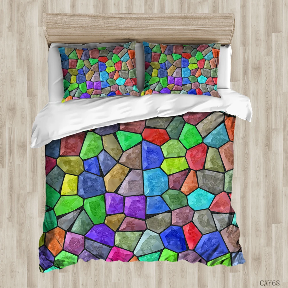 Colorful stone series 3D printing set with quilt cover pillow case single bed double bed super large textile bedding
Colorful stone series 3D printing set with quilt cover pillow case single bed double bed super large textile bedding