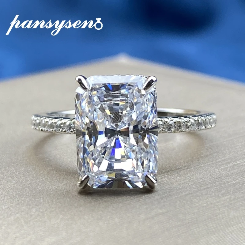 PANSYSEN Luxury 100% 925 Sterling Silver Simulated Moissanite Diamond Wedding Engagement Ring White Gold Color Fine Jewelry Gift
PANSYSEN Luxury 100% 925 Sterling Silver Simulated Moissanite Diamond Wedding Engagement Ring White Gold Color Fine Jewelry Gift