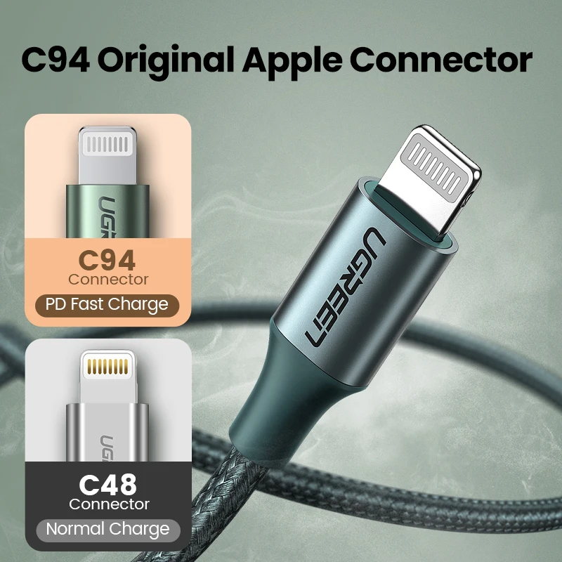 Ugreen MFi 20W USB C для Lightning Cable iPhone 13 12 Pro X 8 зарядное устройство быстрого зарядки данных
