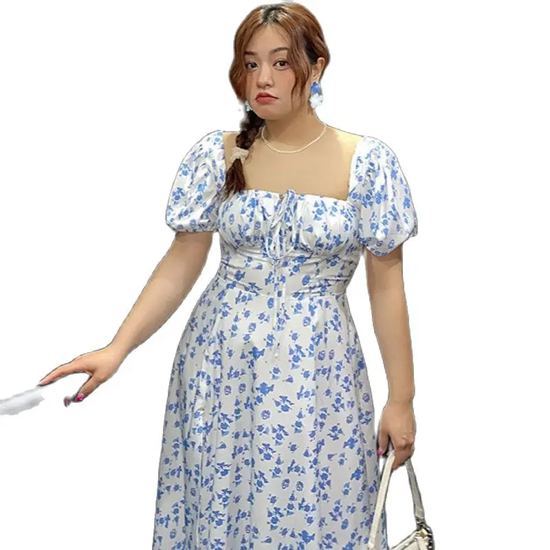 Large Style Floral Dress A-line Thin Bubble Sleeve Floral Skirt Summer Large Dress For Ladies
Large Style Floral Dress A-line Thin Bubble Sleeve Floral Skirt Summer Large Dress For Ladies