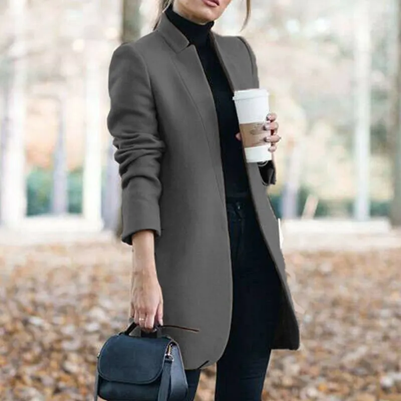 Autumn Winter Women Thin Cardigan Solid Stand Collar Women Wool Coat Female Long jackets coats Size S-5XL 2020
Autumn Winter Women Thin Cardigan Solid Stand Collar Women Wool Coat Female Long jackets coats Size S-5XL 2020
