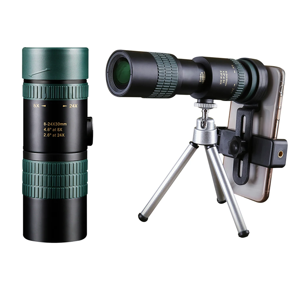 8-24X30 Zoom Scalable Monocular Telescope for Smartphone Hunting Optics Powerful HD Objective Variable Magnification Stepless
8-24X30 Zoom Scalable Monocular Telescope for Smartphone Hunting Optics Powerful HD Objective Variable Magnification Stepless