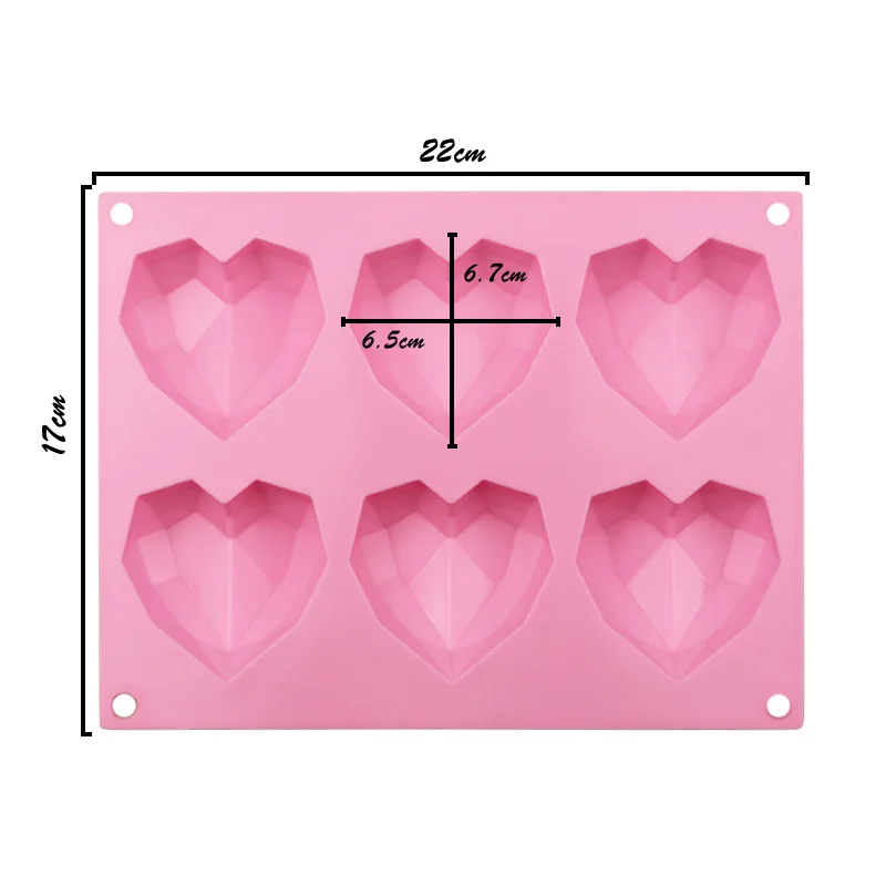 New 3d Diy Diamond Heart Shape Silicone Mold For Baking Cake Chocolate Fondant Soap Candle Molds For Pastry Pudding Jelly
New 3d Diy Diamond Heart Shape Silicone Mold For Baking Cake Chocolate Fondant Soap Candle Molds For Pastry Pudding Jelly