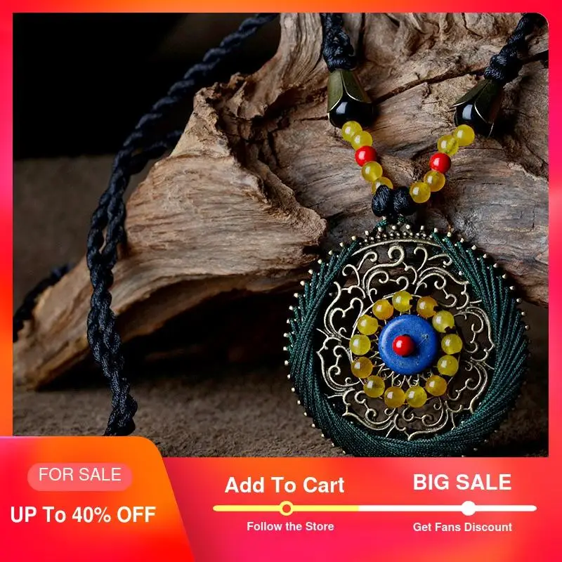 vintage long maxi necklace women blue stone yellow carnelian Pendant Necklace Copper round pendant rope chain Ethnic jewelry
vintage long maxi necklace women blue stone yellow carnelian Pendant Necklace Copper round pendant rope chain Ethnic jewelry