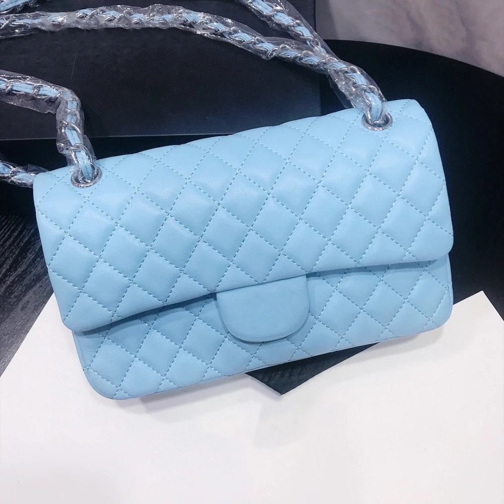 Роскошная женская сумочка, Модный повседневный клетчатый чемоданчик на плечо из шкуры ягненка, классические дизайнерские сумки с клапаном 
Роскошная женская сумочка, Модный повседневный клетчатый чемоданчик на плечо из шкуры ягненка, классические дизайнерские сумки с клапаном