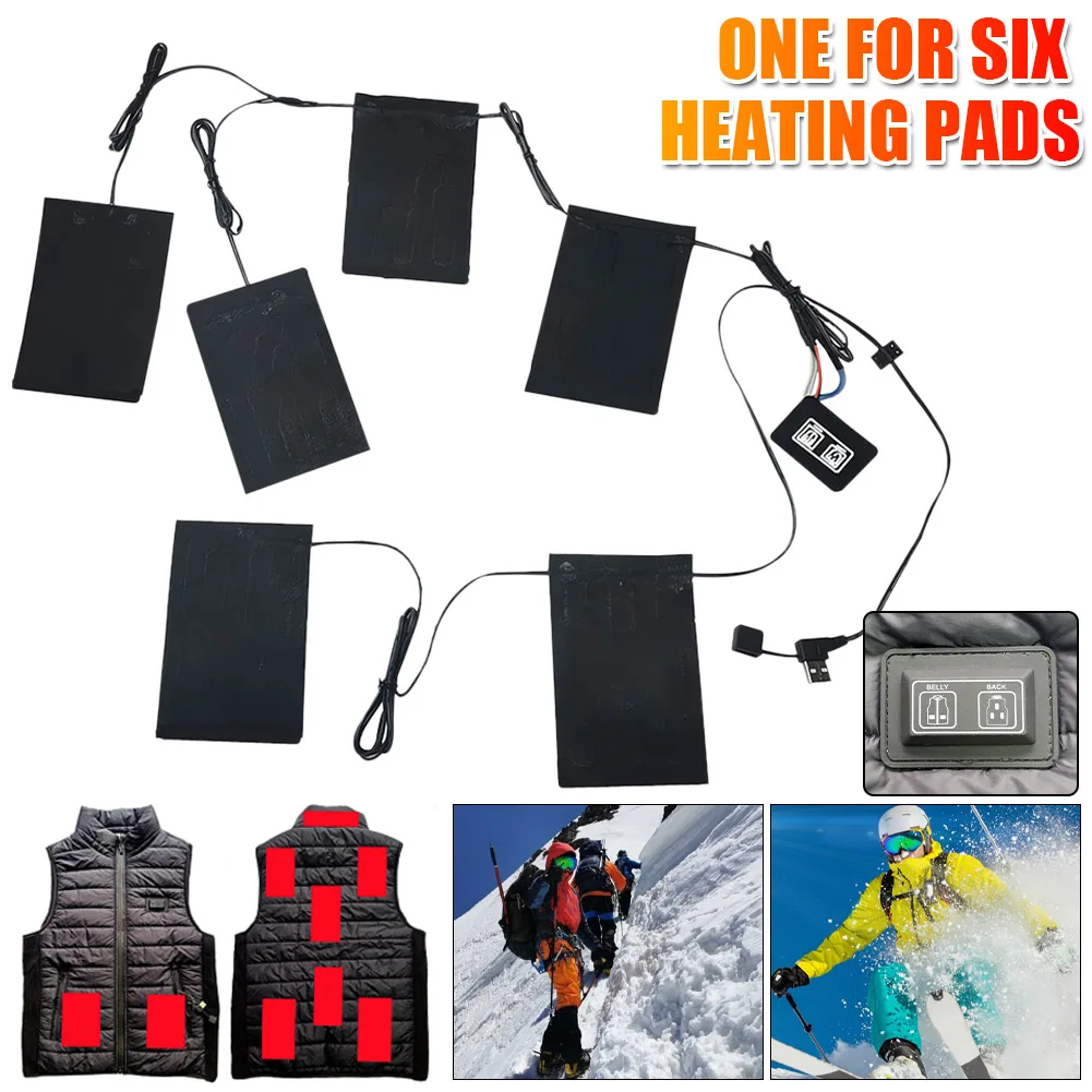 6 in 1 Electric Heating Pad USB Clothes Heated Pad With Timer 3-Gear Temperature Control Jacket Vest Heater for Camping Hiking
6 in 1 Electric Heating Pad USB Clothes Heated Pad With Timer 3-Gear Temperature Control Jacket Vest Heater for Camping Hiking