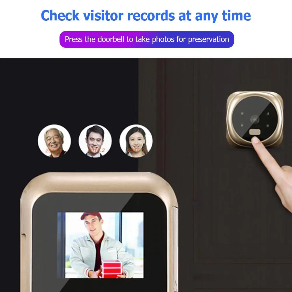 D3 PIR Digital Door Eye Doorbell 1.3MP 720P 1.3 Million Pixels Photo and Video Infra-red Night Vision 160 Degrees Door Camera
D3 PIR Digital Door Eye Doorbell 1.3MP 720P 1.3 Million Pixels Photo and Video Infra-red Night Vision 160 Degrees Door Camera