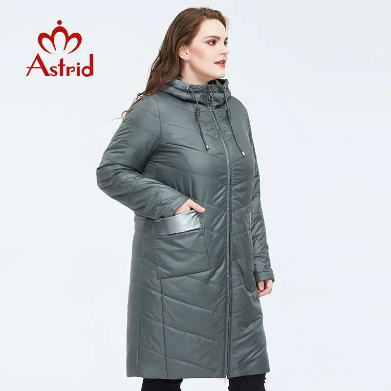 Astrid 2020 Весенняя теплая тонкая хлопковая куртка средней длины стильная свободная