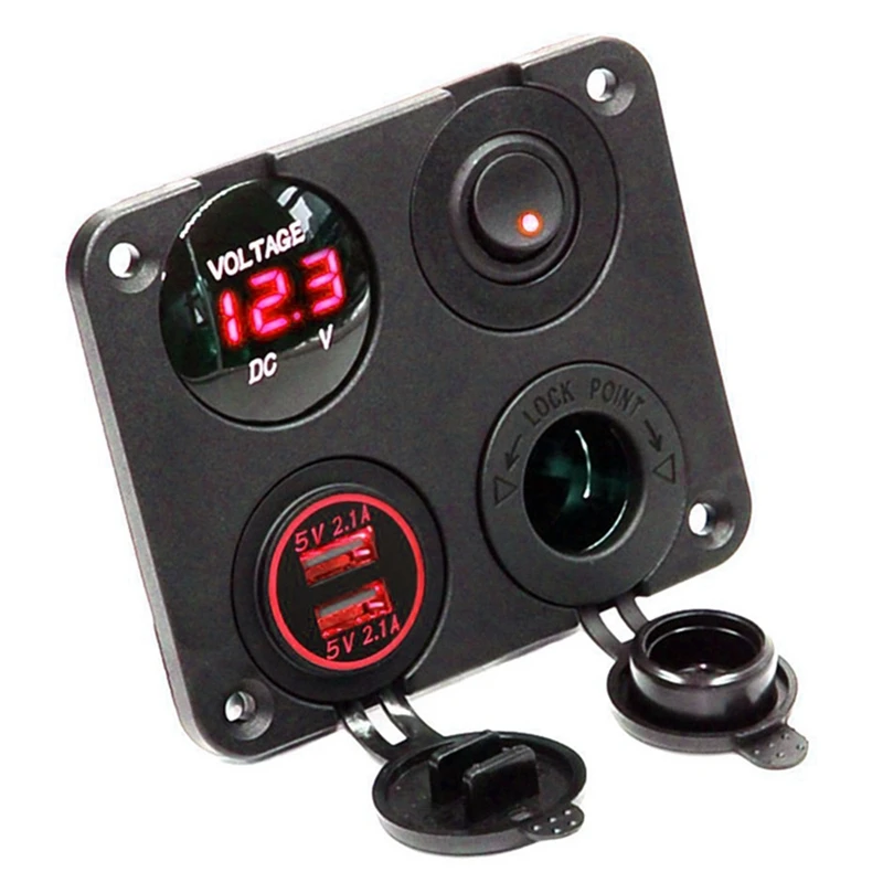 LED Voltmeter with Dual USB Ports&Car Charger for Car/Boat,LED Switch Panel,12-24V Power Socket On-Off Switch
LED Voltmeter with Dual USB Ports&Car Charger for Car/Boat,LED Switch Panel,12-24V Power Socket On-Off Switch
