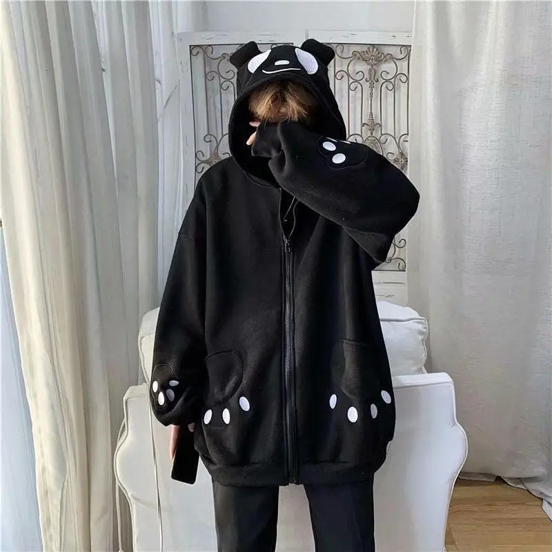 QWEEK Kawaii Animal Zip Up Oversized Hoodie Women's 2021 Korean Fashion Couple Zipper Sweatshirt Female Cute Ears Clothes Autumn
QWEEK Kawaii Animal Zip Up Oversized Hoodie Women's 2021 Korean Fashion Couple Zipper Sweatshirt Female Cute Ears Clothes Autumn