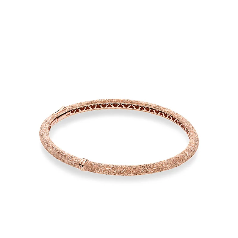 Original Pan 925 Sterling Silver Rose Gold Grooved Heart Matte Brilliance Bangles Bracelet Women Bead Charm Jewelry Gift 
Original Pan 925 Sterling Silver Rose Gold Grooved Heart Matte Brilliance Bangles Bracelet Women Bead Charm Jewelry Gift