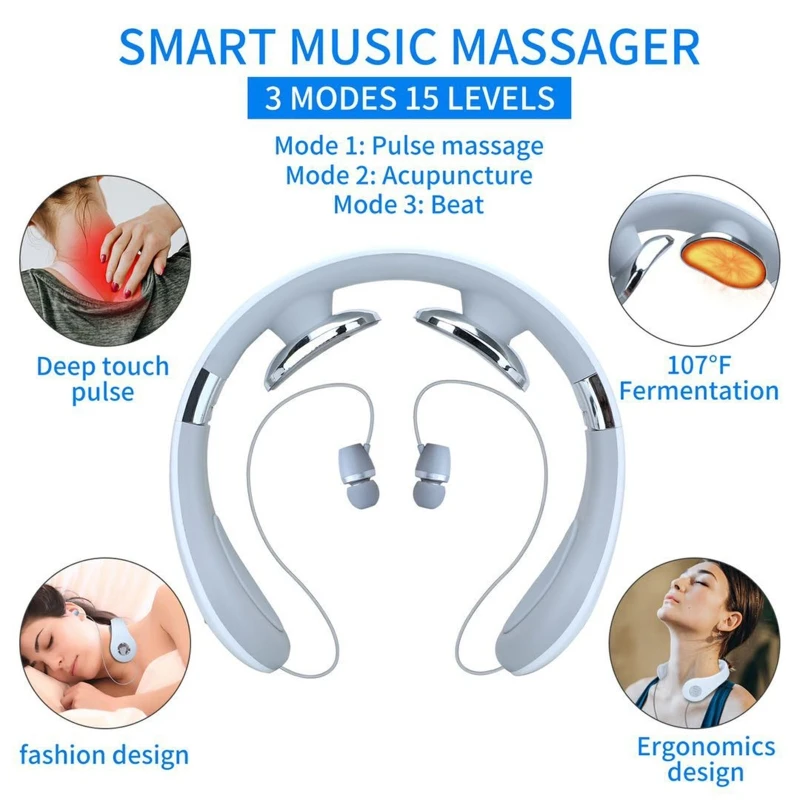Foldable Bluetooth 5.0 Neck Massage Wireless Portable In-Ear Headphone Heating Function Promote blood circulation
Foldable Bluetooth 5.0 Neck Massage Wireless Portable In-Ear Headphone Heating Function Promote blood circulation