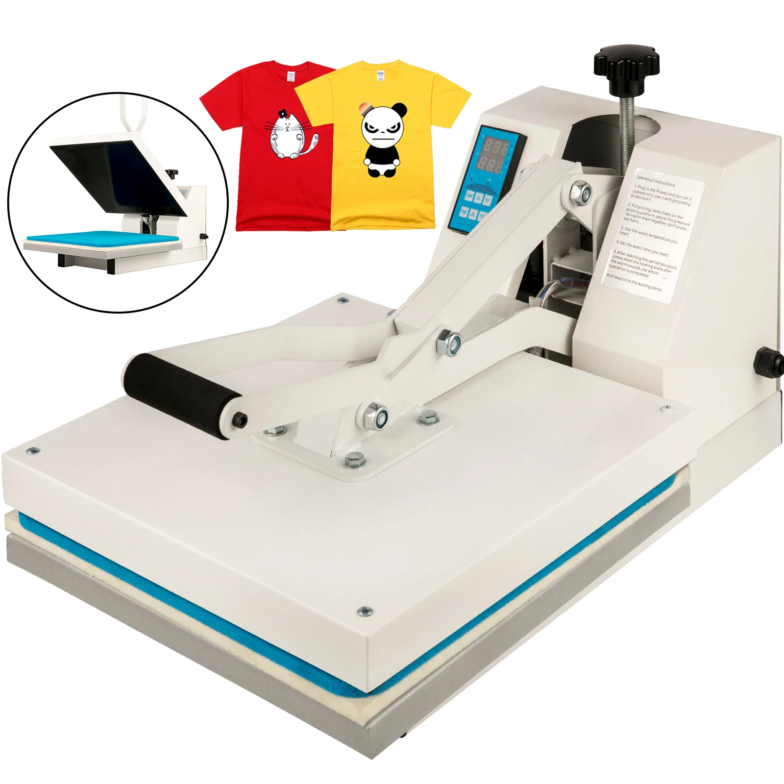 VEVOR Heat Press Sublimation Clamshell Machine 15 X 15 Inch 1400W Digital Temperature Control Transfer Printing for DIY T-Shirts
VEVOR Heat Press Sublimation Clamshell Machine 15 X 15 Inch 1400W Digital Temperature Control Transfer Printing for DIY T-Shirts