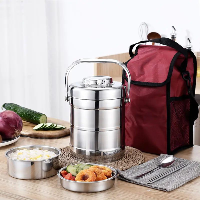 Stainless Steel Insulated Lunch Box Three-layer Adult Student Large Capacity Bento Bucket Pot Lunch Box Thermos for Food With
Stainless Steel Insulated Lunch Box Three-layer Adult Student Large Capacity Bento Bucket Pot Lunch Box Thermos for Food With