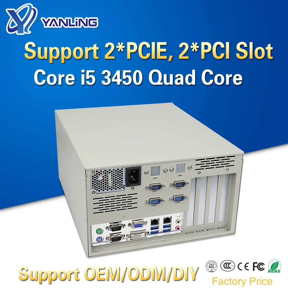 Yanling 19 дюймовый стойка сервера Intel i5 3450 четырехъядерный двойной lan 6 COM 4U
