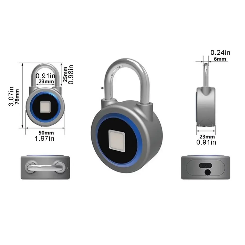FB50 APP Unlock Fingerprint Lock Padlock Keyless Portable Anti-Theft IOS Android Phone Control Cabinet Padlock
FB50 APP Unlock Fingerprint Lock Padlock Keyless Portable Anti-Theft IOS Android Phone Control Cabinet Padlock
