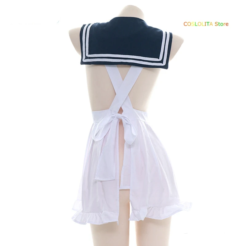 Women Sweet Sailor suit Nightdress Cute Bowknot Backless Pajamas Homewear Girls Student Sexy White Maid suit Underwear Cosplay
Women Sweet Sailor suit Nightdress Cute Bowknot Backless Pajamas Homewear Girls Student Sexy White Maid suit Underwear Cosplay