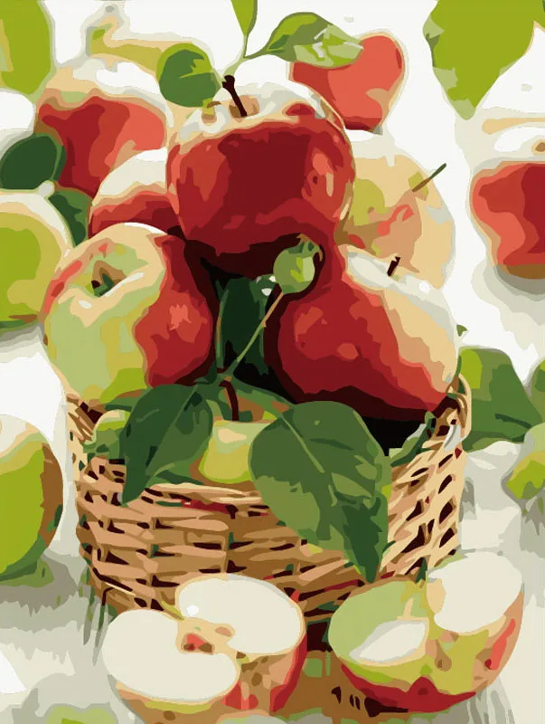 

Картина по номерам яблочный фруктовый фотографии новый ручной набор для рисования краски по номерам картина маслом картины раскраски из ль...