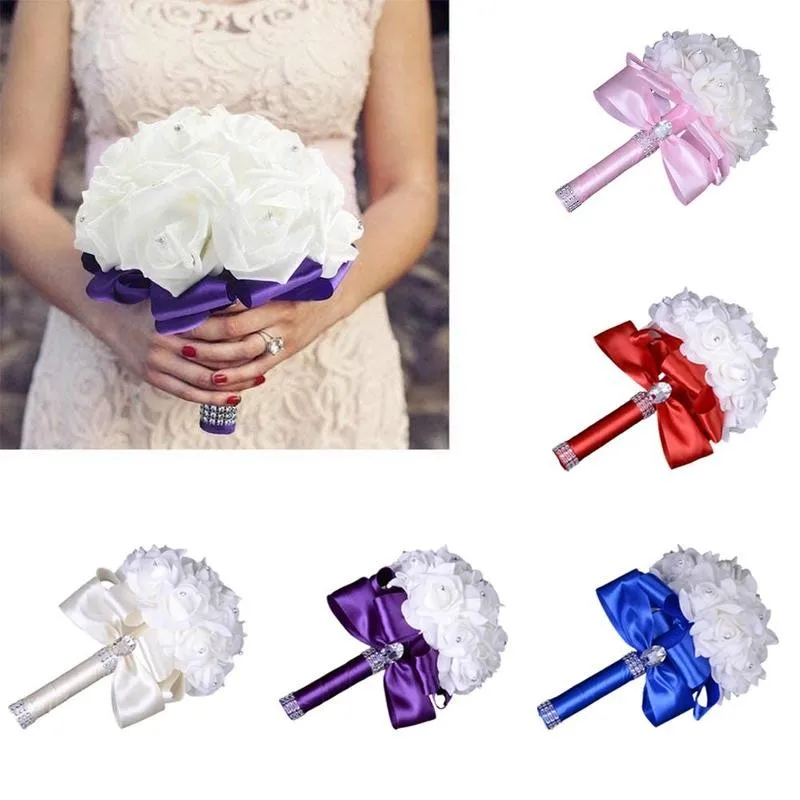Cheap PE Rose Bridesmaid Wedding Foam Flower Bridal Ribbon Bouquet Holding Wedding 5 Fake Bride Flowers Available Colors Bo M3I5 
Cheap PE Rose Bridesmaid Wedding Foam Flower Bridal Ribbon Bouquet Holding Wedding 5 Fake Bride Flowers Available Colors Bo M3I5