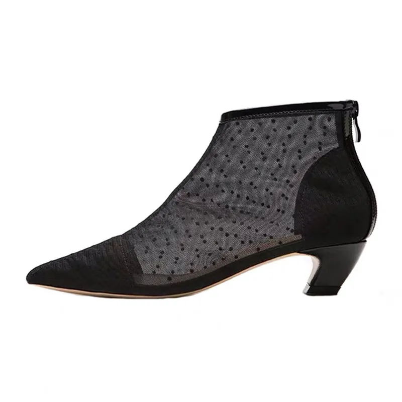 2021 new Spring Mesh Short Boots Women Black Pointed Sexy High Heels Ankle Boots Ladies Boty Botas Plus Size Women's shoes
2021 new Spring Mesh Short Boots Women Black Pointed Sexy High Heels Ankle Boots Ladies Boty Botas Plus Size Women's shoes