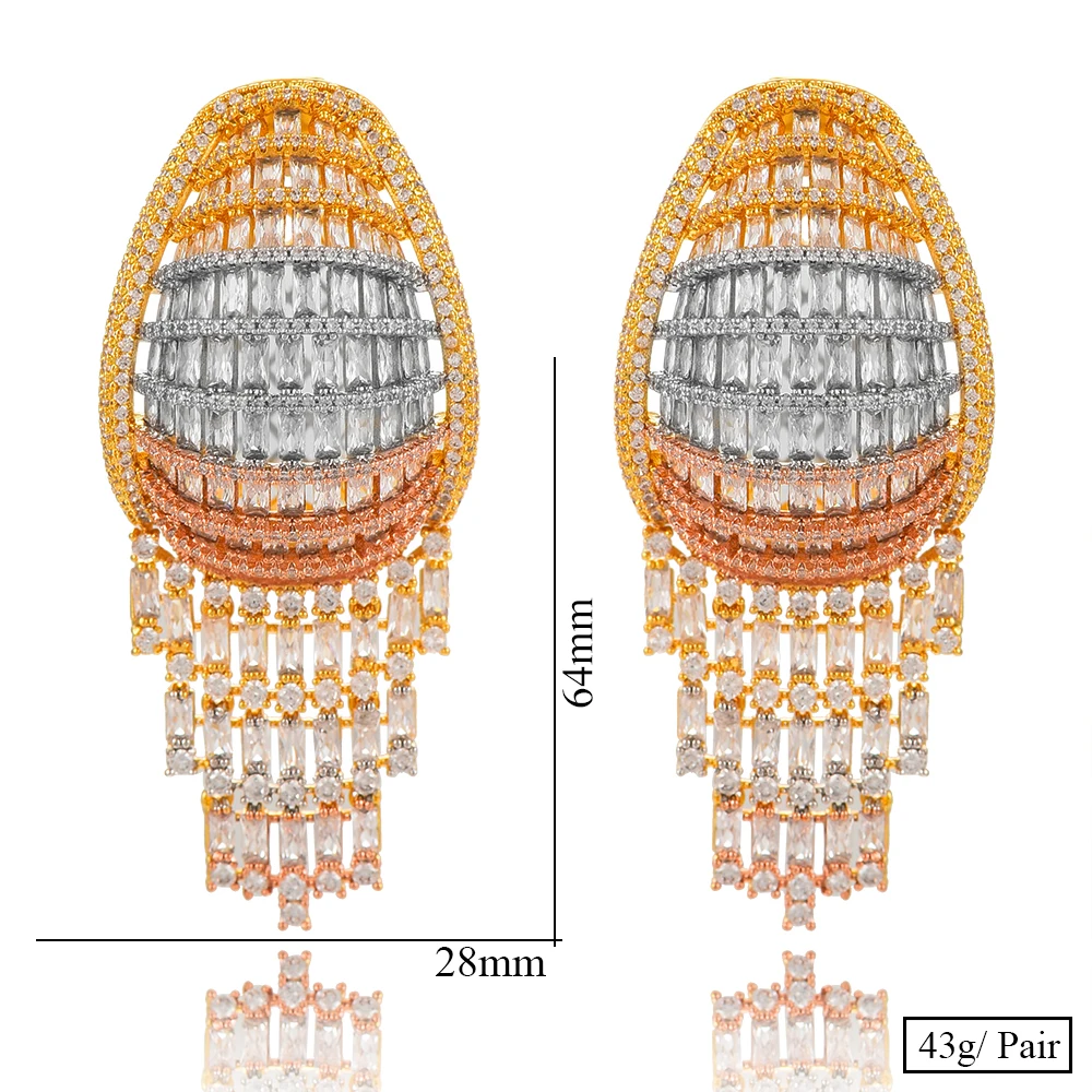 missvikki 2020 Trendy New Luxury Noble Tassel Earrings Full Mirco Paved Cubic Zircon CZ Naija Wedding Earring Fashion Jewelry
missvikki 2020 Trendy New Luxury Noble Tassel Earrings Full Mirco Paved Cubic Zircon CZ Naija Wedding Earring Fashion Jewelry