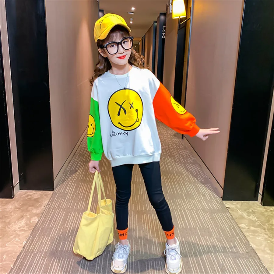 smiling face Kids Sports Girls Tracksuit Long Sleeve Sweatsuit Autumn Winter Teenager Clothes t shirt + pant 4 6 8 10 12 Years
smiling face Kids Sports Girls Tracksuit Long Sleeve Sweatsuit Autumn Winter Teenager Clothes t shirt + pant 4 6 8 10 12 Years