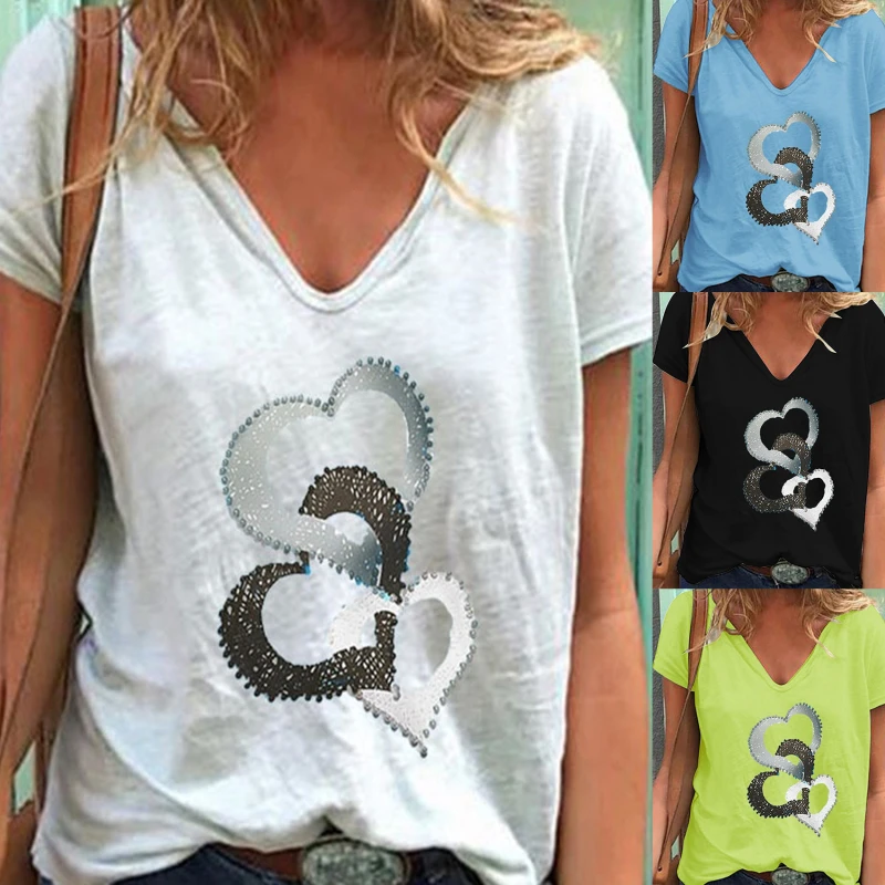 Harajuku T Shirt Women Summer Tops Loose Heart Print Soft Short Sleeve T-shirt Top Aesthetic Tops Women 2021
Harajuku T Shirt Women Summer Tops Loose Heart Print Soft Short Sleeve T-shirt Top Aesthetic Tops Women 2021