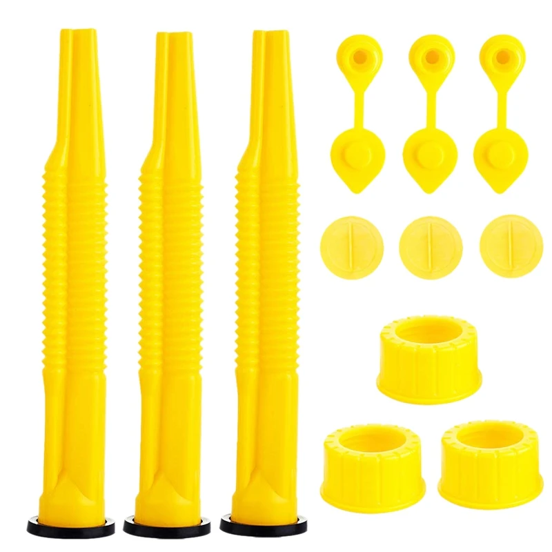 Universal Gas Can Spout Replacement, 3 Pack Flexible Pour Nozzles Gasket Kit with Collar Caps and Stopper, Spout Cover
Universal Gas Can Spout Replacement, 3 Pack Flexible Pour Nozzles Gasket Kit with Collar Caps and Stopper, Spout Cover