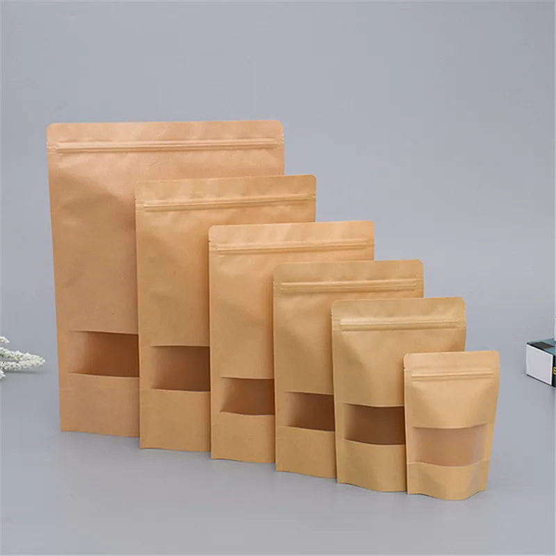 50pcs 9x14 10x15 15x22 18x26cm Kraft Paper Matte Window Zipper Bag Brown Reusable Self-sealing Candy Bread Cookie Gift Bag
50pcs 9x14 10x15 15x22 18x26cm Kraft Paper Matte Window Zipper Bag Brown Reusable Self-sealing Candy Bread Cookie Gift Bag