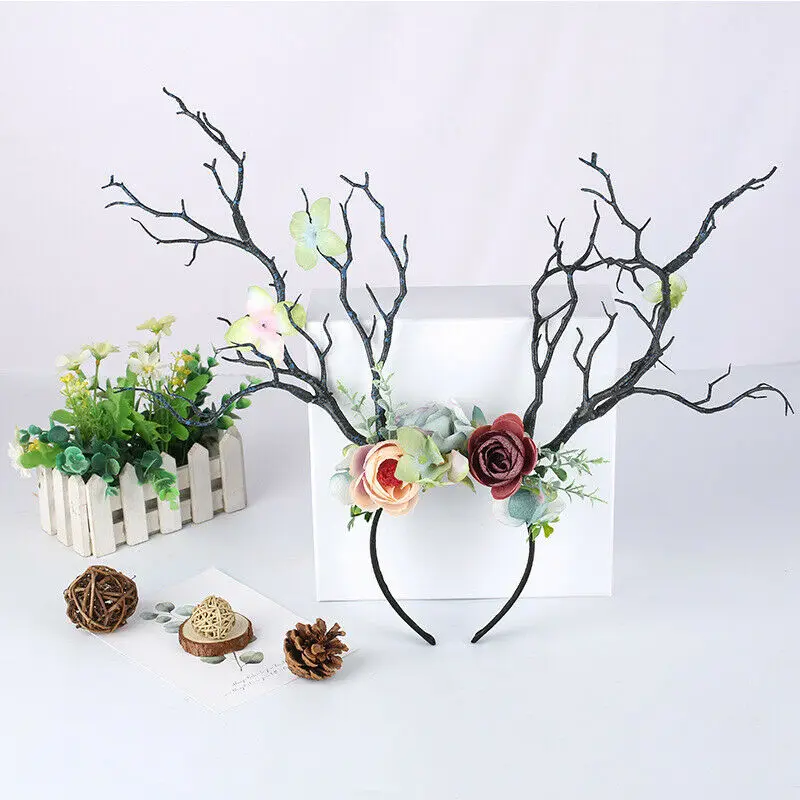 Gothic Antlers Deer Horns Branch Flower Twig Hair Band Headband Cosplay Fancy Head Dress Christmas Costume Hairband
Gothic Antlers Deer Horns Branch Flower Twig Hair Band Headband Cosplay Fancy Head Dress Christmas Costume Hairband