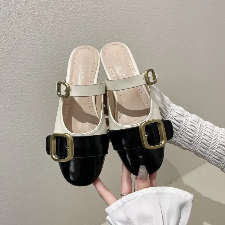 Slippers Casual Cover Toe Shoes Low Slipers Women Female Mule Slides Luxury Soft 2021 Mules Flat PU Buckle Strap Mary Janes Rubb
Slippers Casual Cover Toe Shoes Low Slipers Women Female Mule Slides Luxury Soft 2021 Mules Flat PU Buckle Strap Mary Janes Rubb