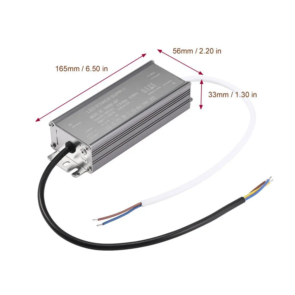 Waterproof IP65 LED Power Supply leds Driver 10W 20W 30W 50W 60W 70W 80W Lighting Constant Current 85-265V AC to 23-36V DC
Waterproof IP65 LED Power Supply leds Driver 10W 20W 30W 50W 60W 70W 80W Lighting Constant Current 85-265V AC to 23-36V DC