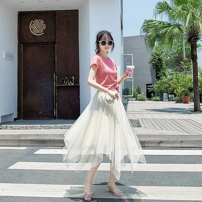 Irregular mesh skirt new 2021