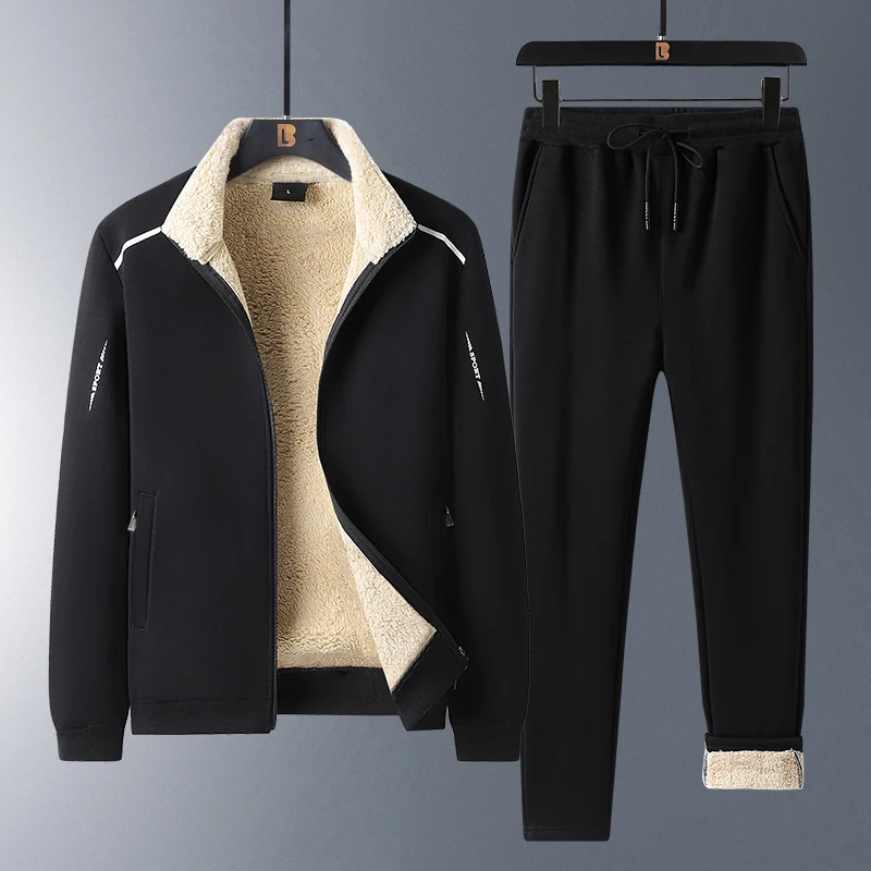 Winter New Thick Warm Fleece Tracksuit Men Plus Size Hooded 2 Piece Set Thermal Jacket+Pants Sportswear Casual Sweat Suits
Winter New Thick Warm Fleece Tracksuit Men Plus Size Hooded 2 Piece Set Thermal Jacket+Pants Sportswear Casual Sweat Suits
