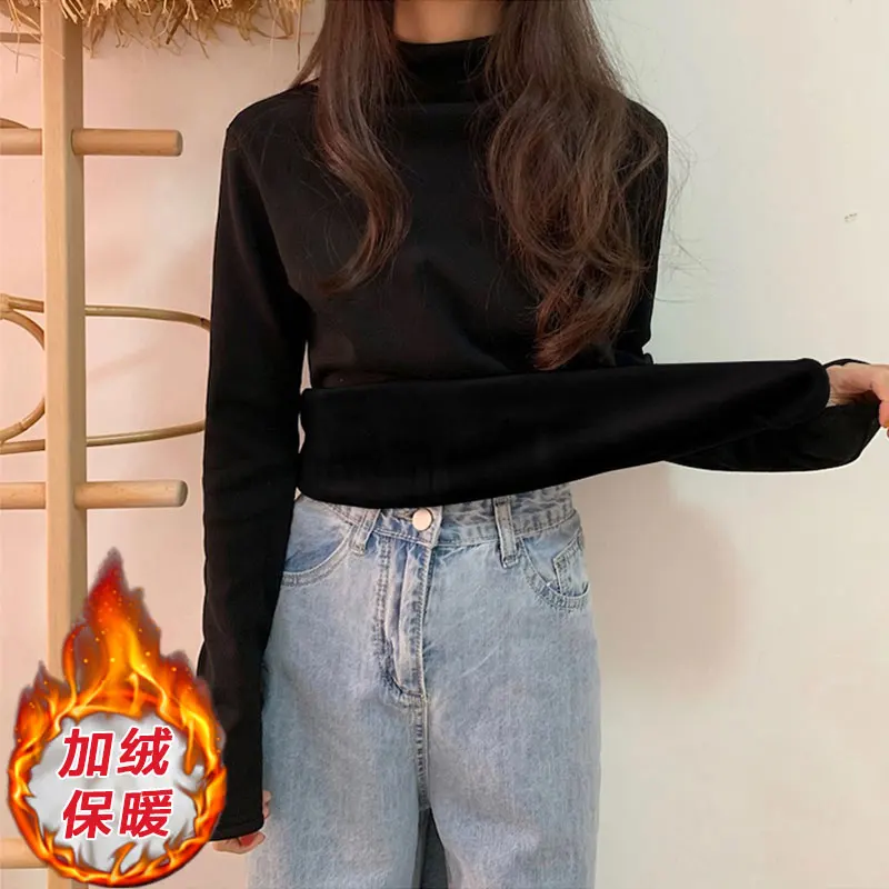 Plus Velvet Heating Base Shirt Female Slim Fit Inner Wear Spring, Autumn and Winter Western Style Wool Thick T-shirt Bandage
Plus Velvet Heating Base Shirt Female Slim Fit Inner Wear Spring, Autumn and Winter Western Style Wool Thick T-shirt Bandage