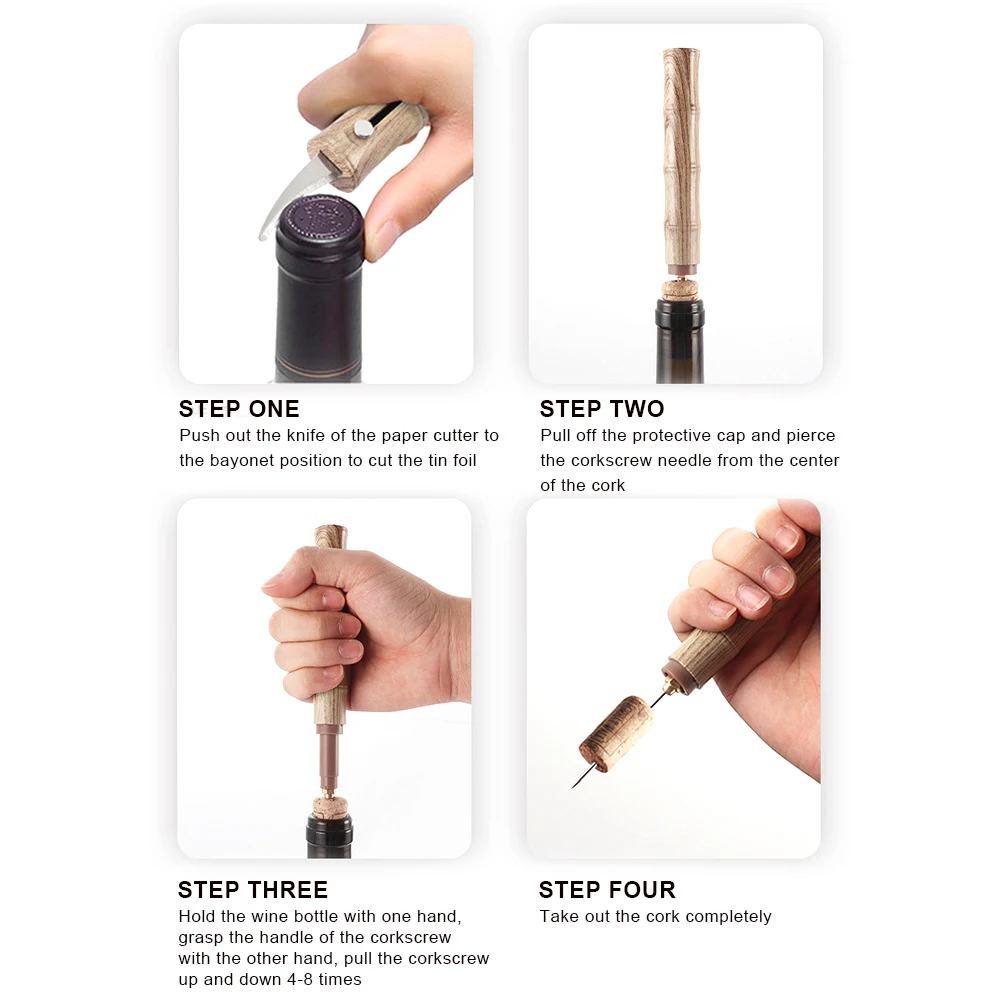 Bamboo Shape Air Pressure Wine Bottle Opener with Foil Cutter Wine Stoppers Suitable for Wine Lovers Easy to Open Bottle
Bamboo Shape Air Pressure Wine Bottle Opener with Foil Cutter Wine Stoppers Suitable for Wine Lovers Easy to Open Bottle