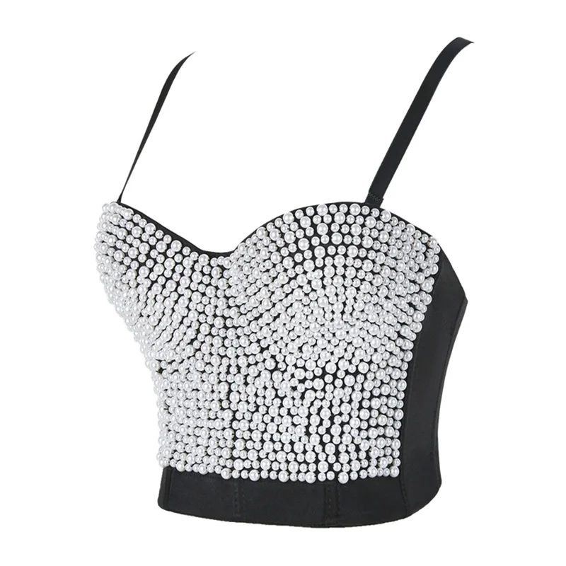 Sexy Camis For Night Club Women Tank Tops Slim Pearl Vest Bling Spaghetti Strap Woman Top Elegant Chic Womens Clothes
Sexy Camis For Night Club Women Tank Tops Slim Pearl Vest Bling Spaghetti Strap Woman Top Elegant Chic Womens Clothes