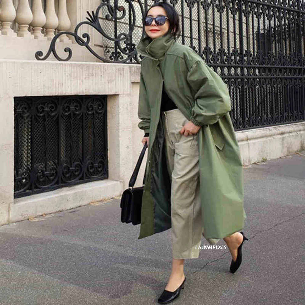 New Turn-down Collar Zippers All Match Female Coats 2021 Spring Autumn Korean Casual Loose Solid Color Long Trench Women
New Turn-down Collar Zippers All Match Female Coats 2021 Spring Autumn Korean Casual Loose Solid Color Long Trench Women