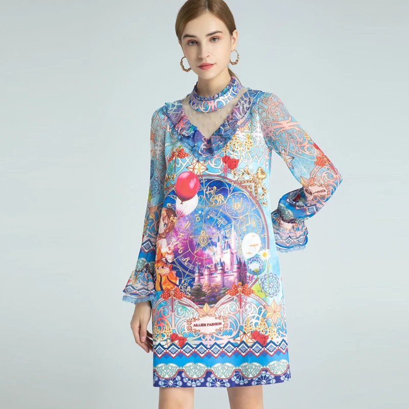 2021 SPRING RUFFLE PRINT LACE PATCHWORK FLARE SLEEVE DRESS 
2021 SPRING RUFFLE PRINT LACE PATCHWORK FLARE SLEEVE DRESS