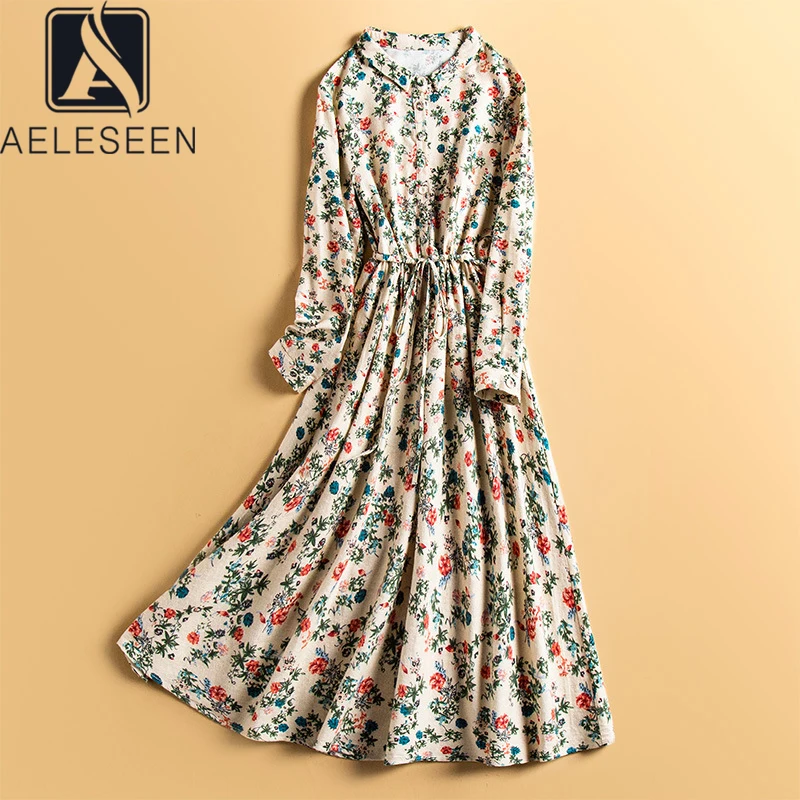 Женское платье с отложным воротником AELESEEN, Длинное Элегантное платье с цветочным принтом на завязках, Осень-зима
Женское платье с отложным воротником AELESEEN, Длинное Элегантное платье с цветочным принтом на завязках, Осень-зима