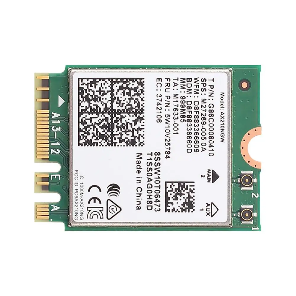 Wi-Fi карта AX210NGW, двойная сетевая карта Wi-Fi 6E Intels 2,4G/5 ГГц/6 ГГц 2400 Мбит/с BT 5,2, беспроводной сетевой адаптер M.2
Wi-Fi карта AX210NGW, двойная сетевая карта Wi-Fi 6E Intels 2,4G/5 ГГц/6 ГГц 2400 Мбит/с BT 5,2, беспроводной сетевой адаптер M.2
