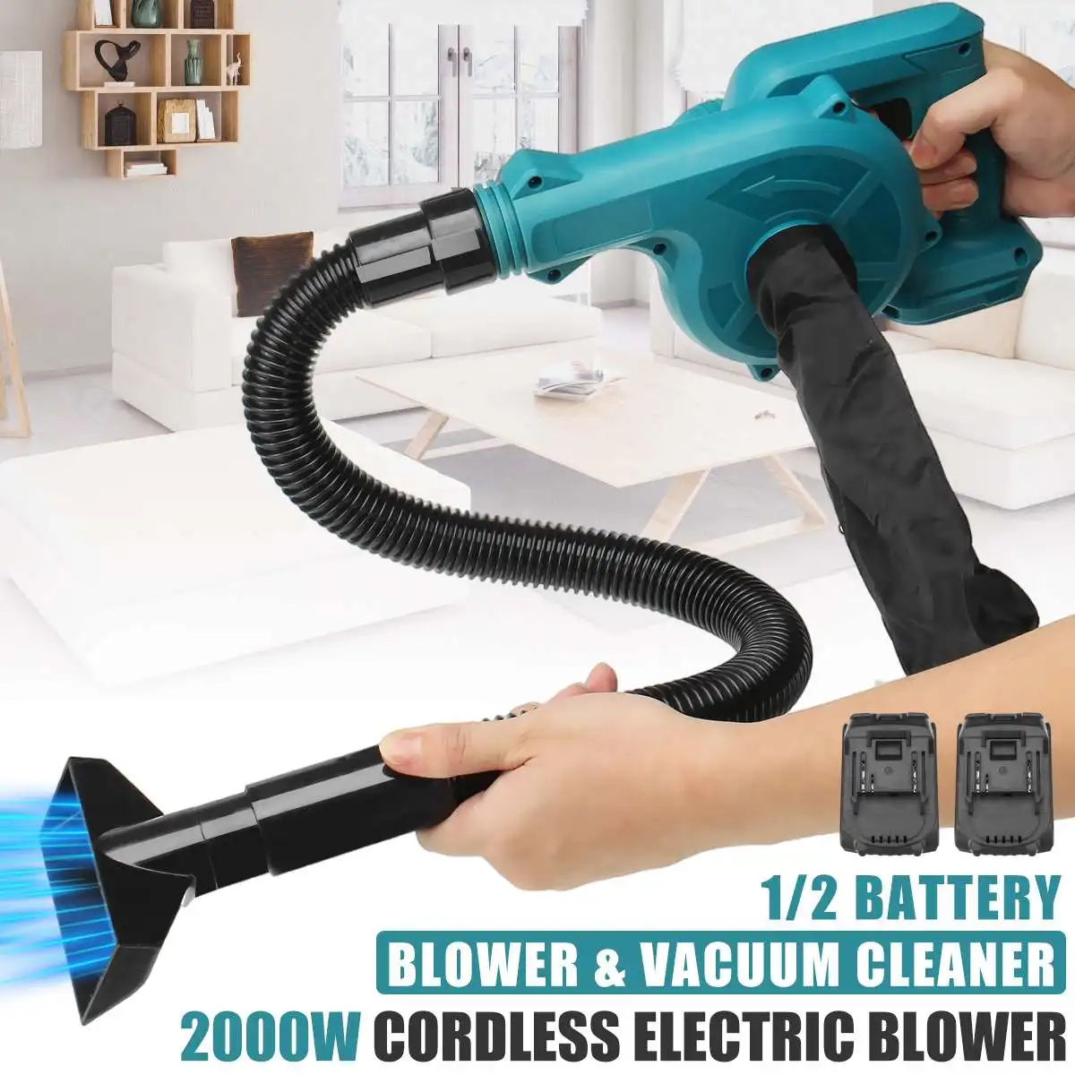 2000W Handheld Home Vacuum Cleaner Portable Cordless Air Blower Vacuum Cleannig Blower Blowing & Suction Leaf Dust Collector
2000W Handheld Home Vacuum Cleaner Portable Cordless Air Blower Vacuum Cleannig Blower Blowing & Suction Leaf Dust Collector